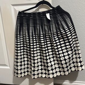 Talbots Black and White A-Line Skirt